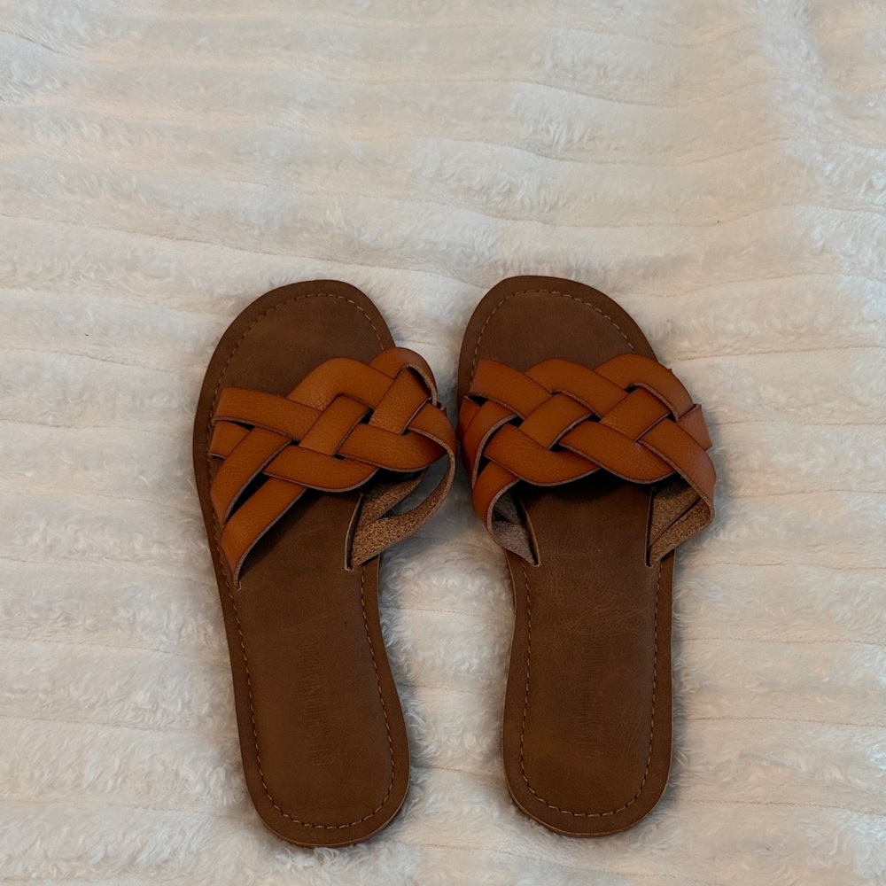 Elegant Tan Braided Women's Sandals